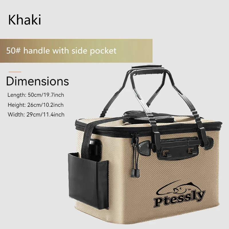 Small(30-11L) Large (40-28L) Durable EVA Portable Fishing Gear Bag - Quick-Collapse Live Fish Bucket & Tackle Storage - Perfect Camping Water Sea Container River Lakes Fishing Accessories