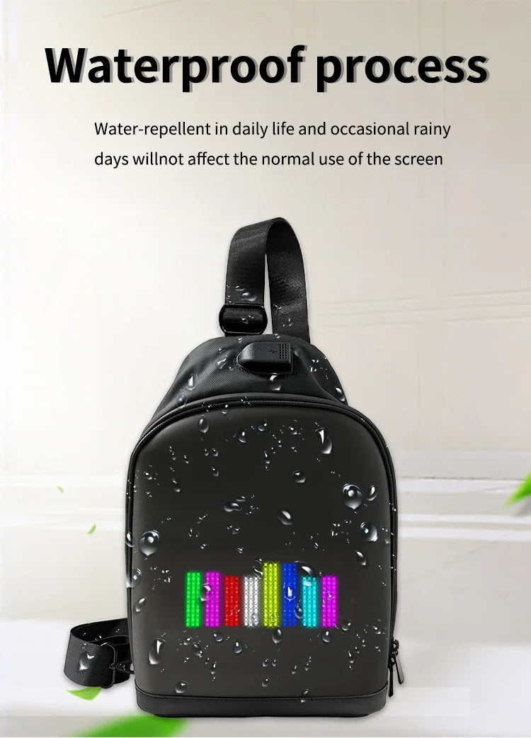Led Waist Bag Smart  APP LED Pixel Backpack for Women Men DIY Multilingual Graffiti Dynamic Shoulder Bag Chest Bag Led Display