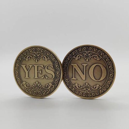 NEW 1PC Bronze Yes or No Commemorative Coin Souvenir Non-Currency Coins Game Prop Challenge Coins Collection Decoration Crafts