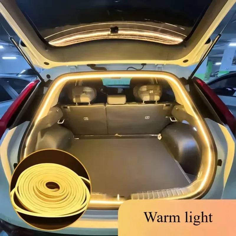4M Car High Brightness Trunk Lighting Ambient Light Interior Decoration LED Wiring Free Automatic Sensor Tailgate Light Strip