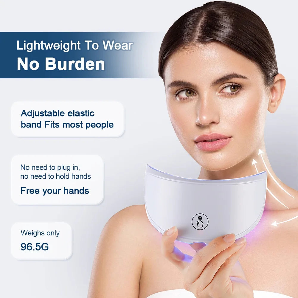 Neck Led Mask Anti-Aging Mask Skin Tightening Lifting Neck Beauty Device Brighten Skin Rejuvenation Improve Neck Muscle Sagging Women Skin Care Accessories Beauty Salon Supplies