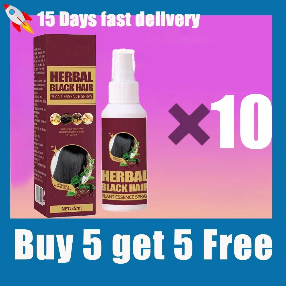 TikTok Hot-Selling Buy 10 Get 12 Free Herbal Black Hair Liquid for Frizz, Dryness, and Smoothness,  White Gray Hair Killer Remove  Restore Korean Hair Care Products