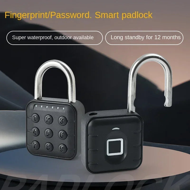 NEW Arrivals Electronic Lock TUYA APP  Bluetooth Fingerprint Padlock Digital Luggage Lock APP Temporary Password Remotely IP67 Decompression HOME Office Safety Security Supplies