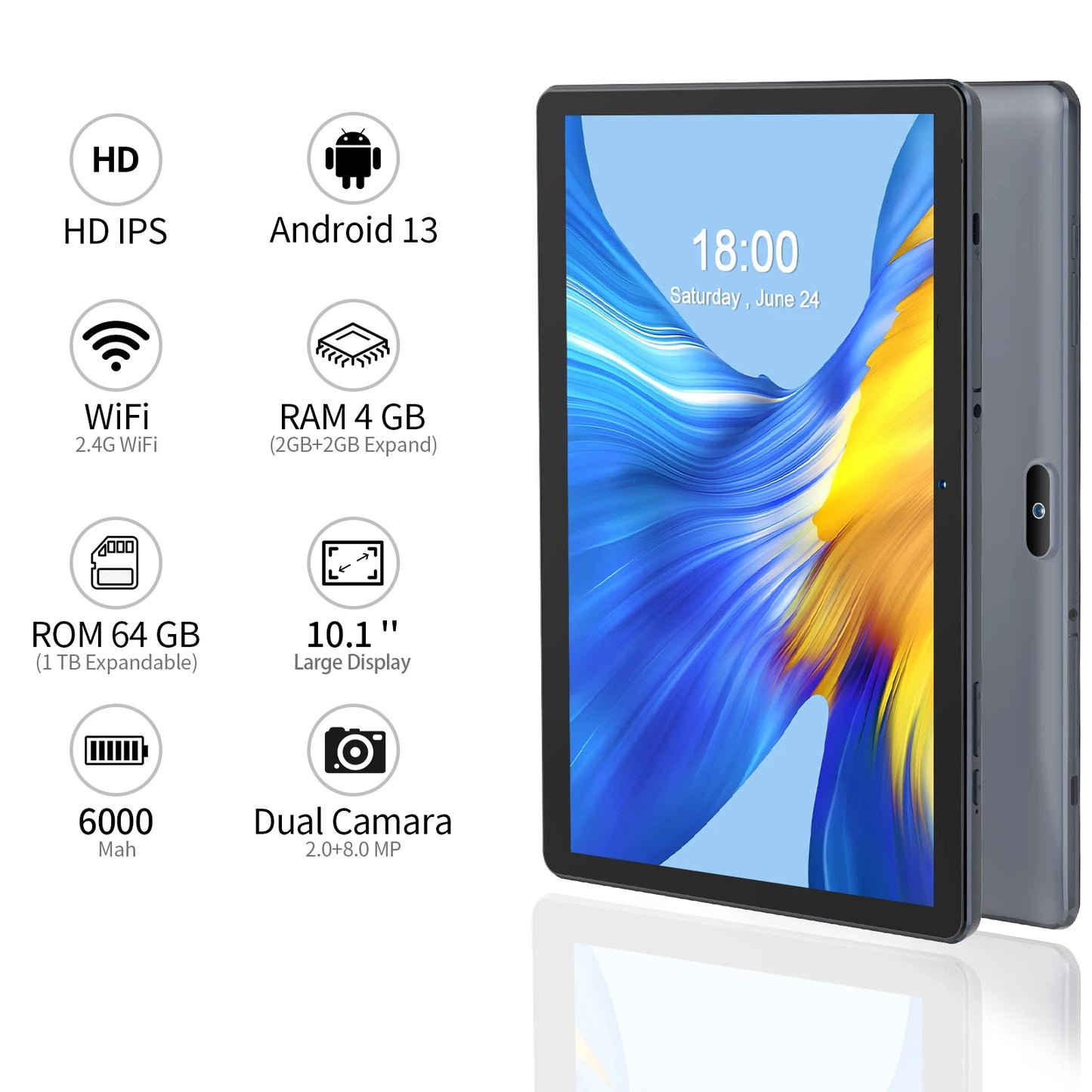 NEW 10 Inch Tablet PC with SIM Slot Android 13 64 GB Quad Core Touch Screen WiFi GPS Support 3G Phone Call Computer Accessories Electronic Supplies