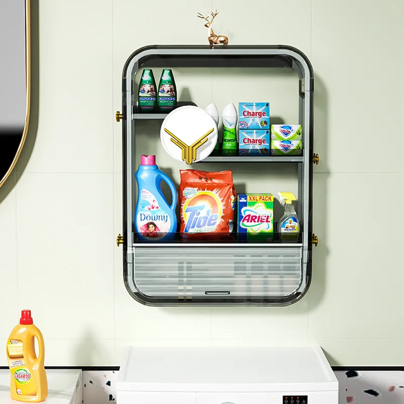 Bathroom Wall Shelf Multifunctional Double-Layer Make Up Organizer Storage Rack  Plastic Desk Shelf Cosmetic Sundries Organizer