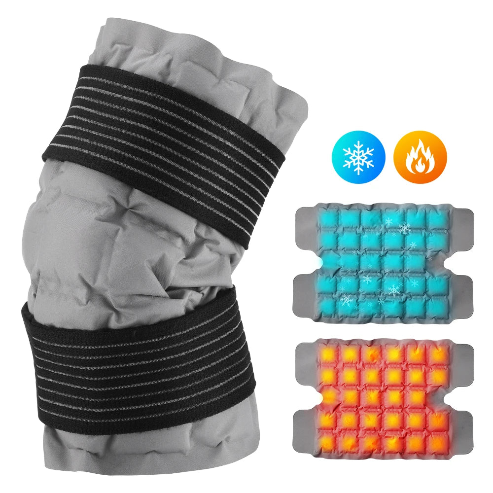 Knee Ice Pack Wrap Large Reusable Ice Pack Self-Absorbing Water Resin Hot/Cold Compress Therapy for Knee Joint Pain Relief Outdoor Sports Injuries Treatment Health Care Accessories