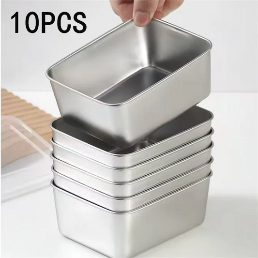 2/5/10 PCS Set Stainless Steel Food Storage Containers Set With Lids - Leakproof, Stackable & Reusable For Travel Camping, Beach Picnics, Barbeques School Students Kitchenware Supplies