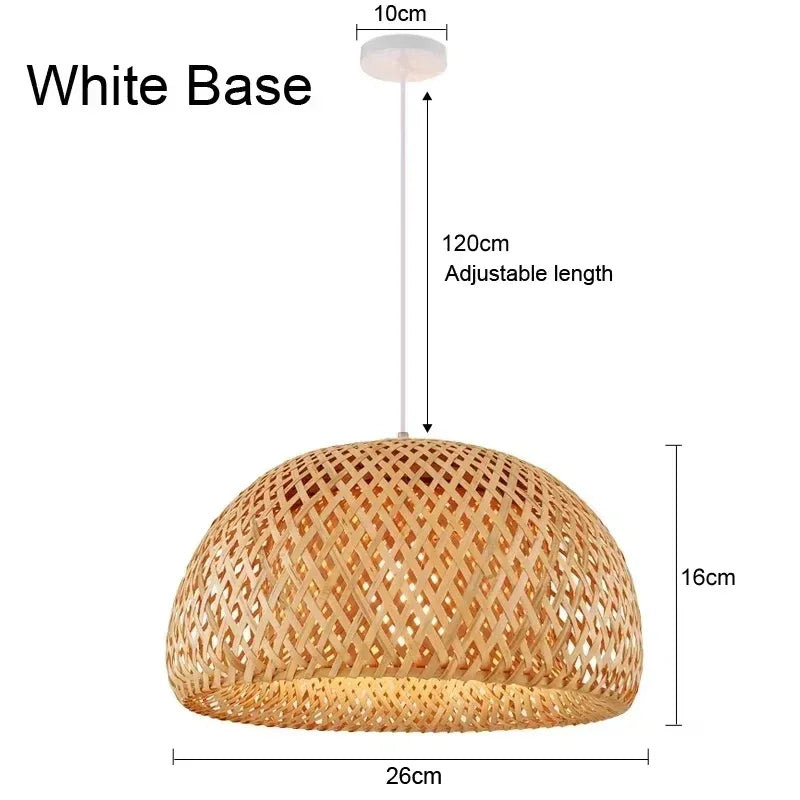 2025 Newest Bamboo Pendant Lamps Ceiling Lights Rattan Wicker Lustre Hand Knit Braiding Suspended Home Dining Braided Decor