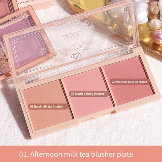 Three Color Cheek Red Plate Nude Makeup Natural Matte Milk Tea Orange Eye Shadow Makeup Lasting High Color Rendering Invisible