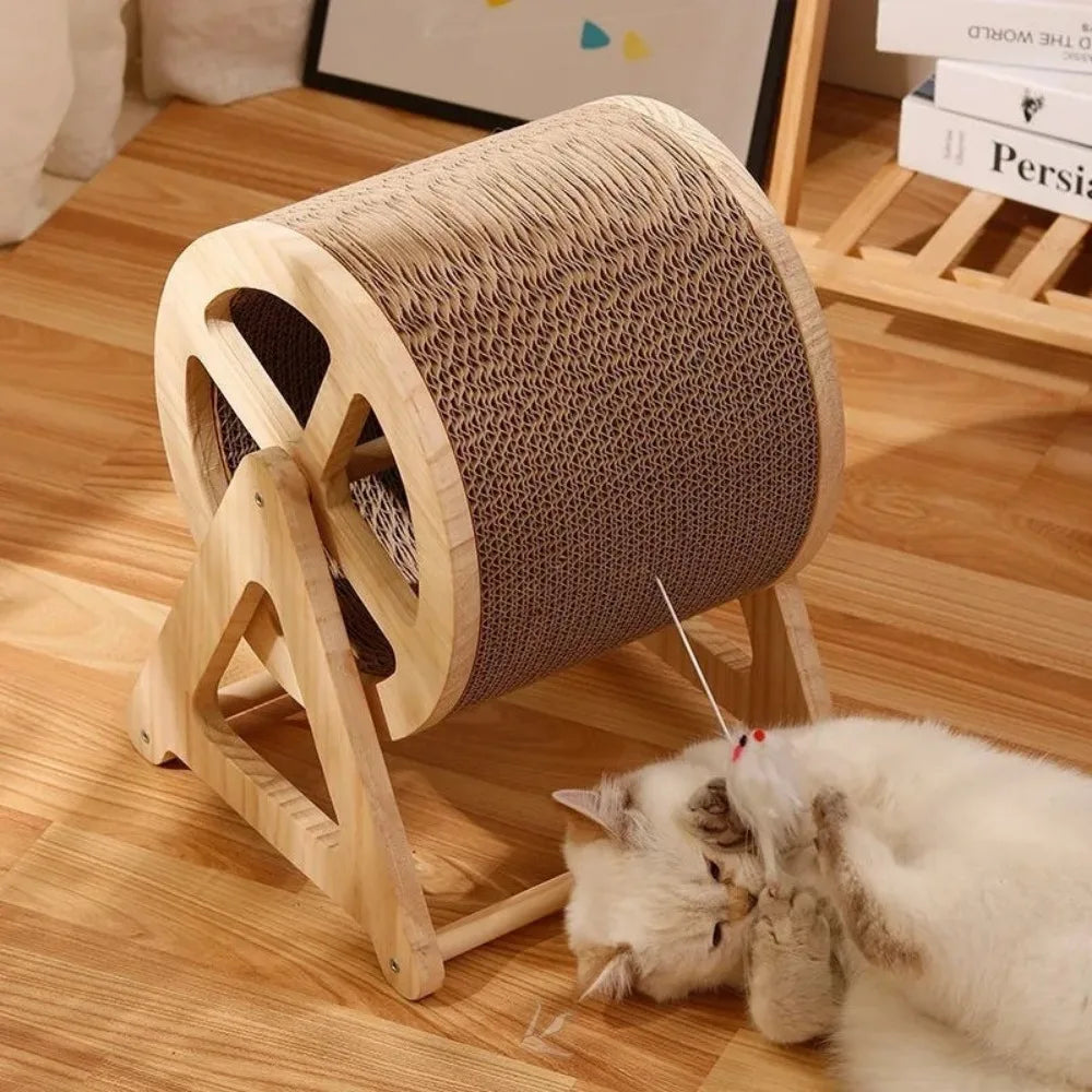 Solid Wood Training Cats Climbing Frame Big Cat Climbing Wheel Pet Treadmill Interactive Cat Toy Tracks Games Pet Supplies