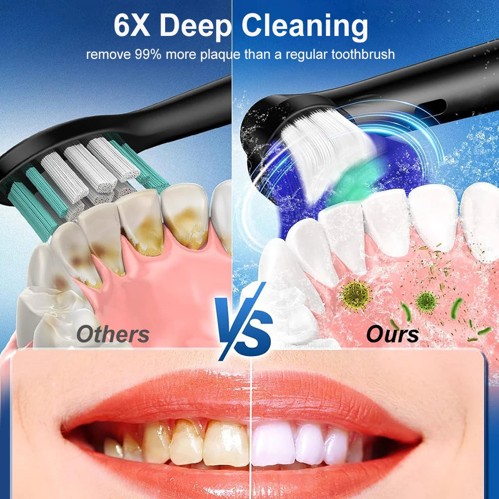 Electric Toothbrush Set Rotary Rechargeable Electric Toothbrush for Adults Rotating Electric Toothbrushes with 8 Soft Brush Heads