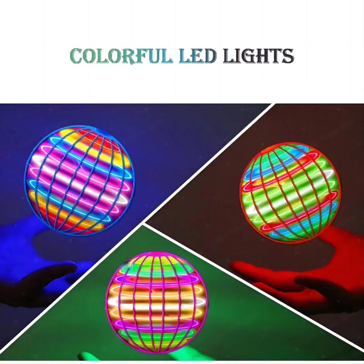 1/3 PCS Set Flying Ball Children's Hand Controlled Color LED Cosmic Globe 360 ° Rotating Suspension Ball Suitable for Indoor and Outdoor Toy