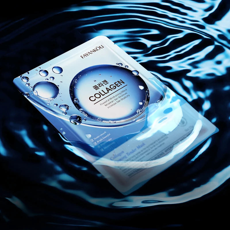 10 PCS Set Korean Collagen Anti Wrinkles Face Mask Moisturizing Anti-Aging Whitening Facial Masks Sheet Mask Korean Skin Care Cosmetics