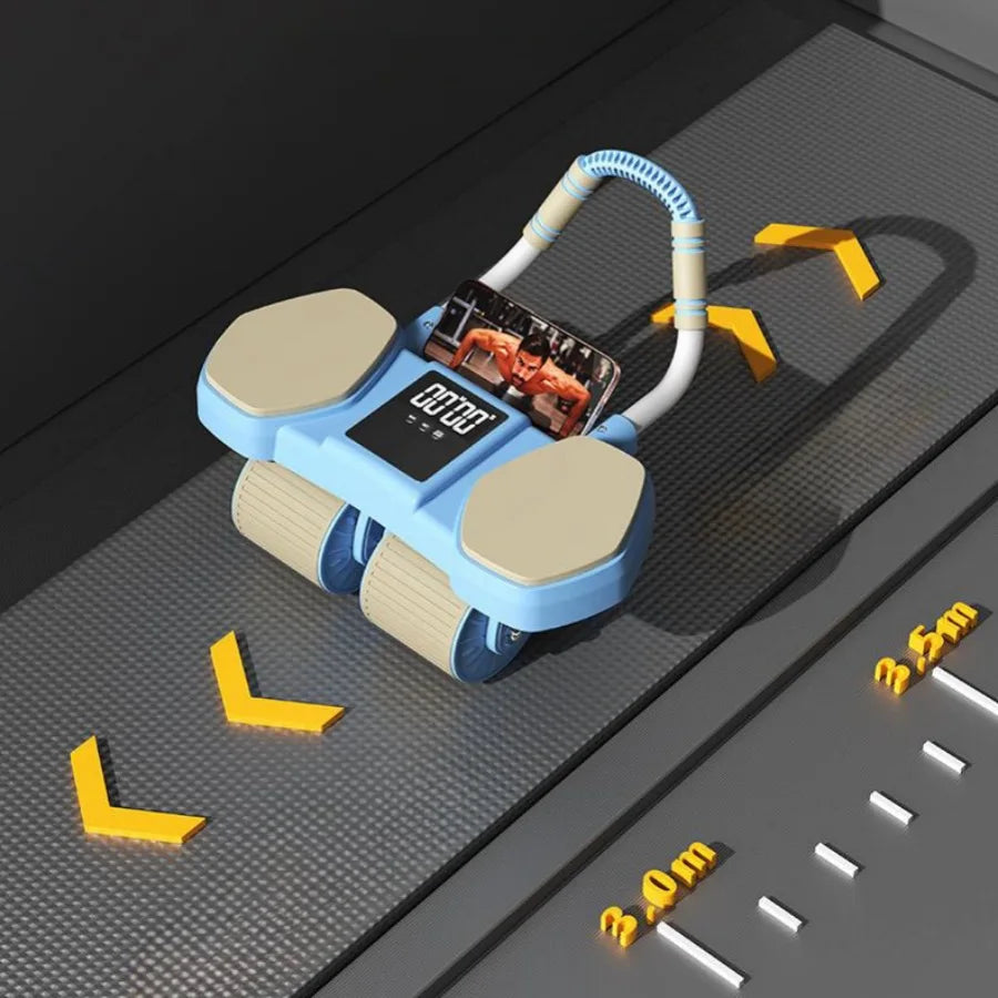 NEW Arrivals Home Gym Automatic-Rebound Belly Roller Elbow Support Abdominal Wheel Belly Digital Display Roller Plank Support Lean AB Training Wheel ABS Sports Supplies