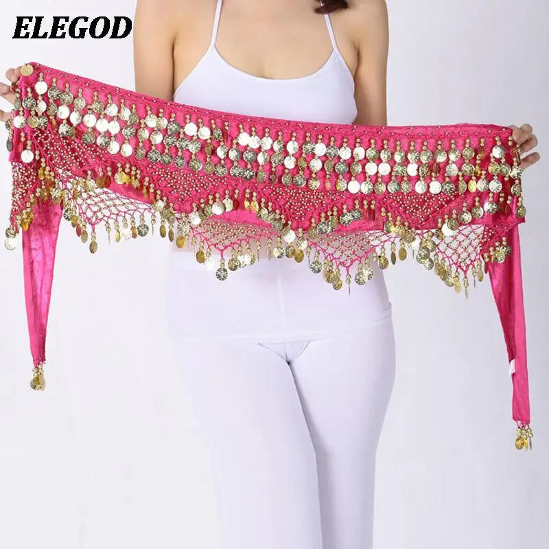 NEW Luxury Women Belly Dance Waist Belt Skirt Adult Sexy Indian Dance Hip Wrap Waist Chain Oriental Lady Belly Dance Hip Scarf Velvet Skirt