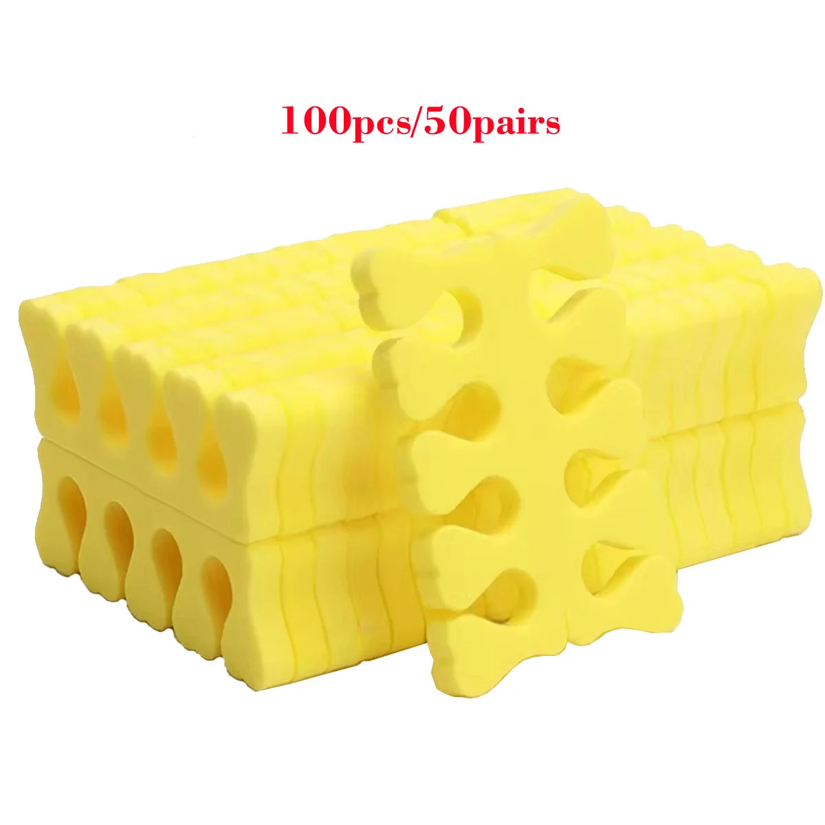 100pcs/50pairs 3 Colors Sponge Toe Finger Separator Manicure Set Toe Splitte for Nail Polish Enhancement Painting and Polishing Tools