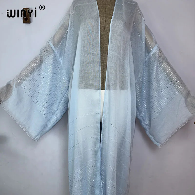 BRAND NEW African Luxury Women 12 Colors/Patterns Bohemian Gold Thread Monochrome Elegant Casual Dress Cardigan Swimwear Swimsuit Cover Ups Sexy Kimono Ladies Summer Maxi Cover-Up Dress