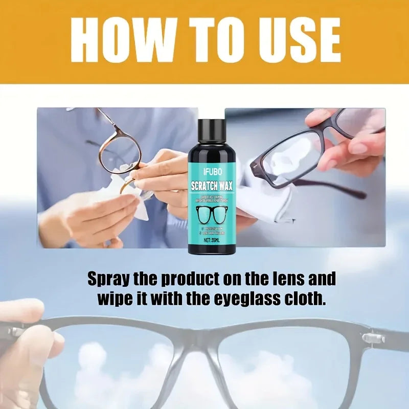Eyeglass Scratch Wax Repair Cream-Eyeglass Lens and Frame Scratch Polish, Lens Scratch Polishing, Buffing, Suitable for Minor Scratch