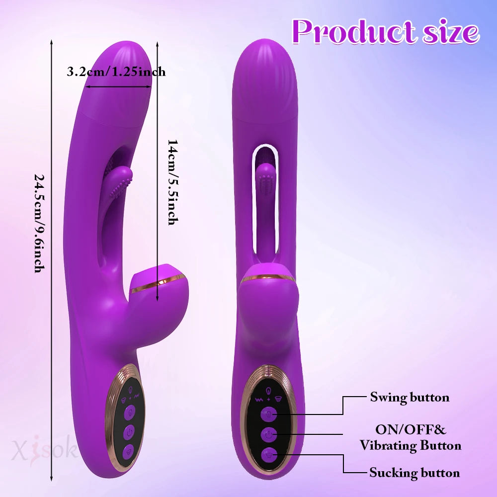 Rabbit Tapping G-Spot Patting Vibrator for Women Clitoris Clit Stimulator Powerful 21 Modes Sex Toy Female Goods for Adults