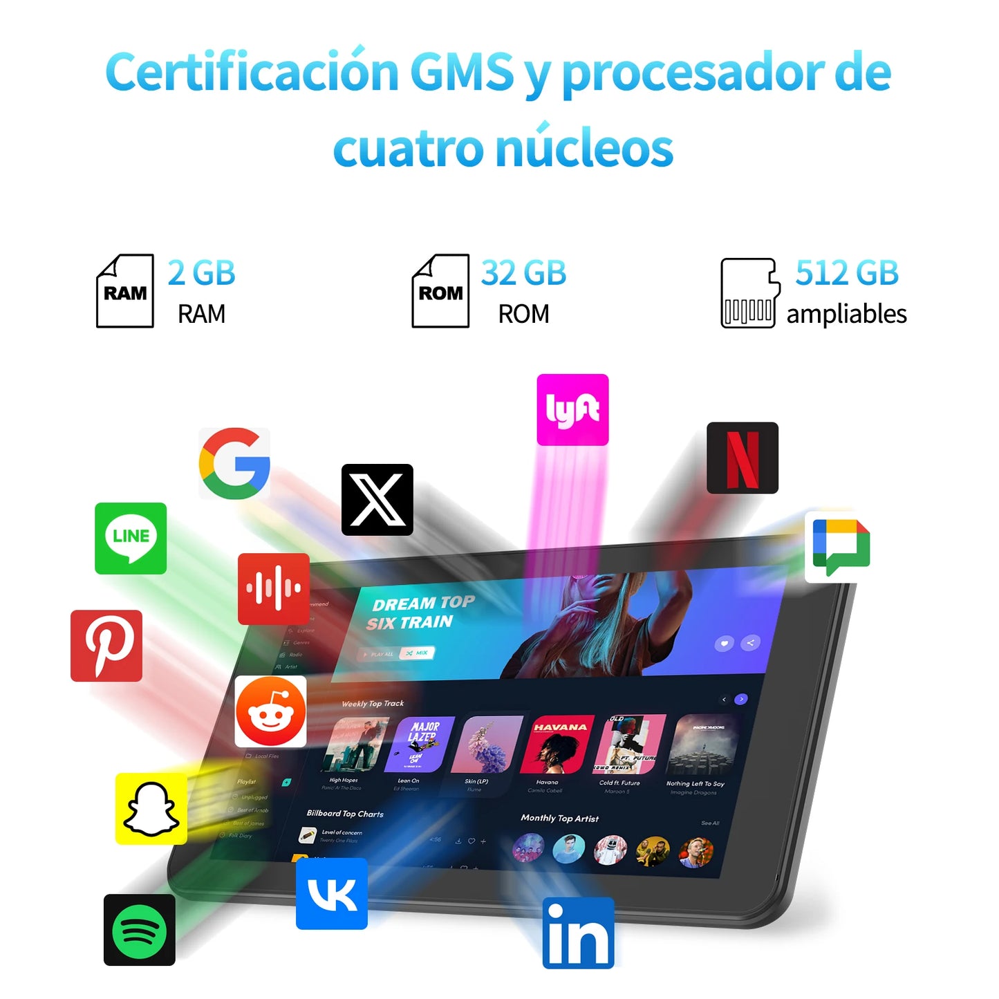 NEW  7" Inch Tablet PC 32 GB Android 11 with Quad Core Processor HD IPS Display Dual Camera WiFi with PU Protective Case Electronic Products Computer Accessories