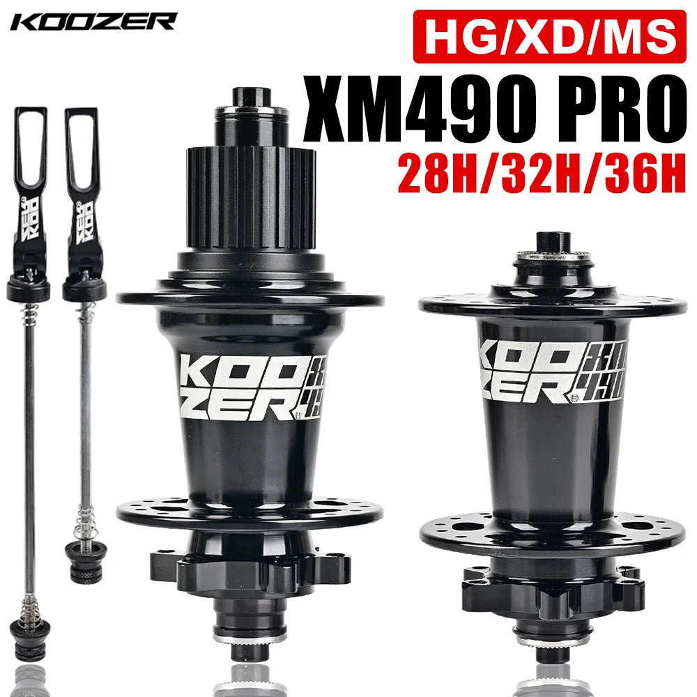 Bicycle Hubs Set KOOZER XM490 PRO 28/32/36 Holes QR THRU TA Steel Shaft 4 Bearing 6 Pawl K7 HG XD MS 8 9 10 11 12 Speed SX NX 12S Bicycle Parts Spares Accessories Sports Supplies