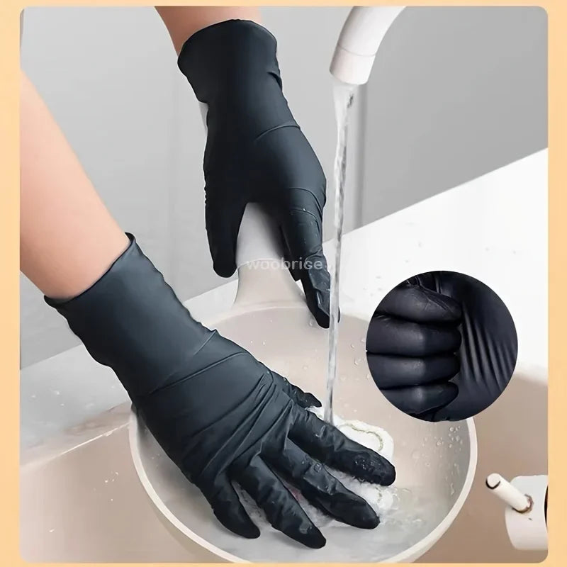 Cooking Gloves Latex Disposable Work Black Nitrile Gloves for Home KitchenTools Tattoo Washing Car Household Safety Gloves