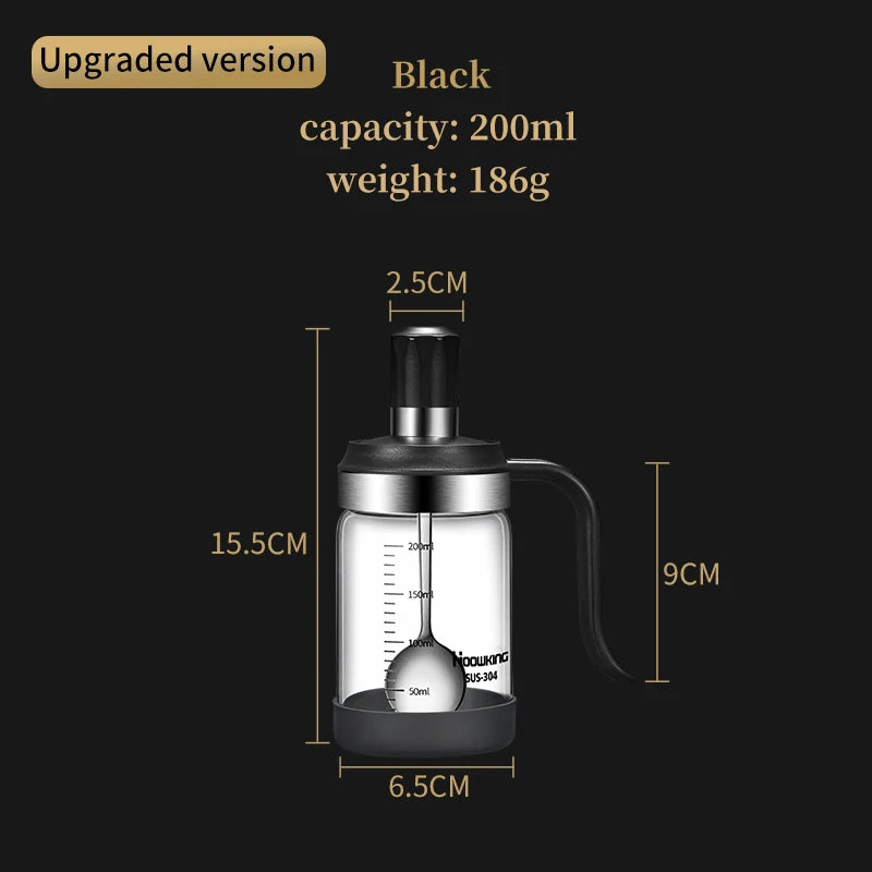 3 PCS Spice Seasoning Bottle Kitchen Supplies Glass Transparent Sugar Bottle Containers with Spoon Seasoning Bottle Salt and Pepper Bottle Kitchenware Accessories Preparing Cooking Tools Sets