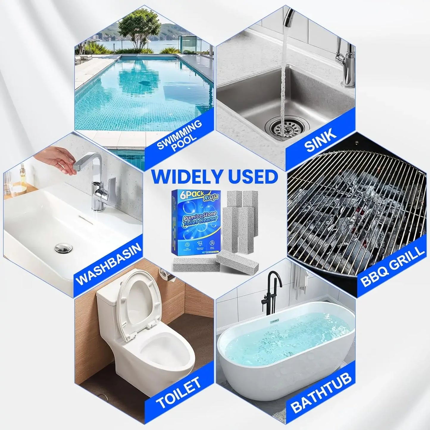 20 PCS Set Top Quality Toilet Cleaning Pumice Stone Water Stain Cleaning Pumice Stain Removal Scouring Pad for Home Kitchen Sink Bathtubs Pool Hygiene Tools