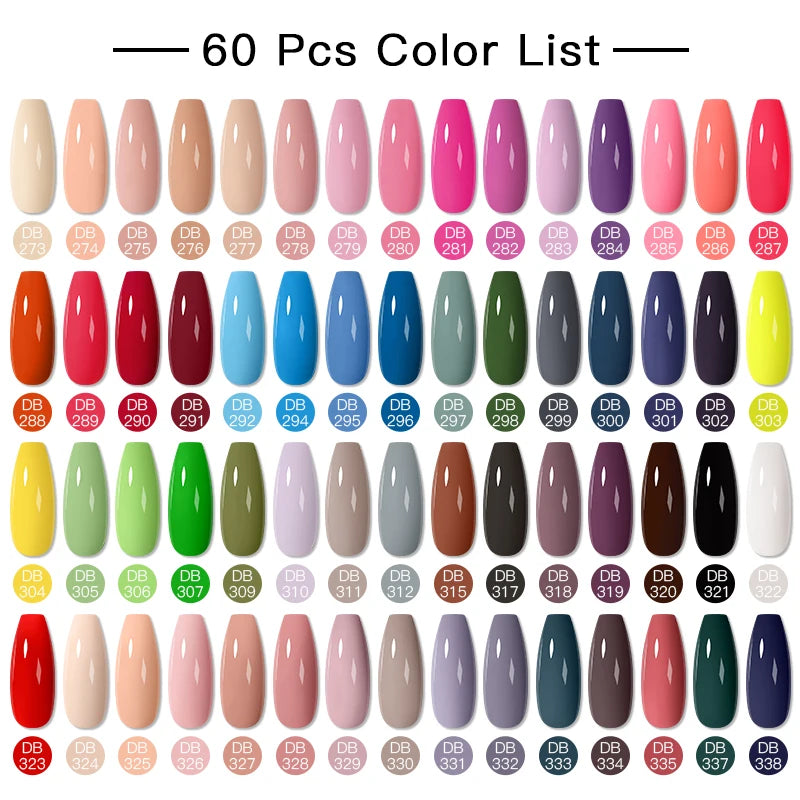 NEW Arrivals 24/40.120PCS Set Colors Gel Nail Polish Set Semi Permanent Hybrid Gel Varnish Set Base Top Coat Soak Off UV LED Nail Gel Kits Manicure Pedicure Accessories Nail Care Tools Sets Cosmetic Supplies