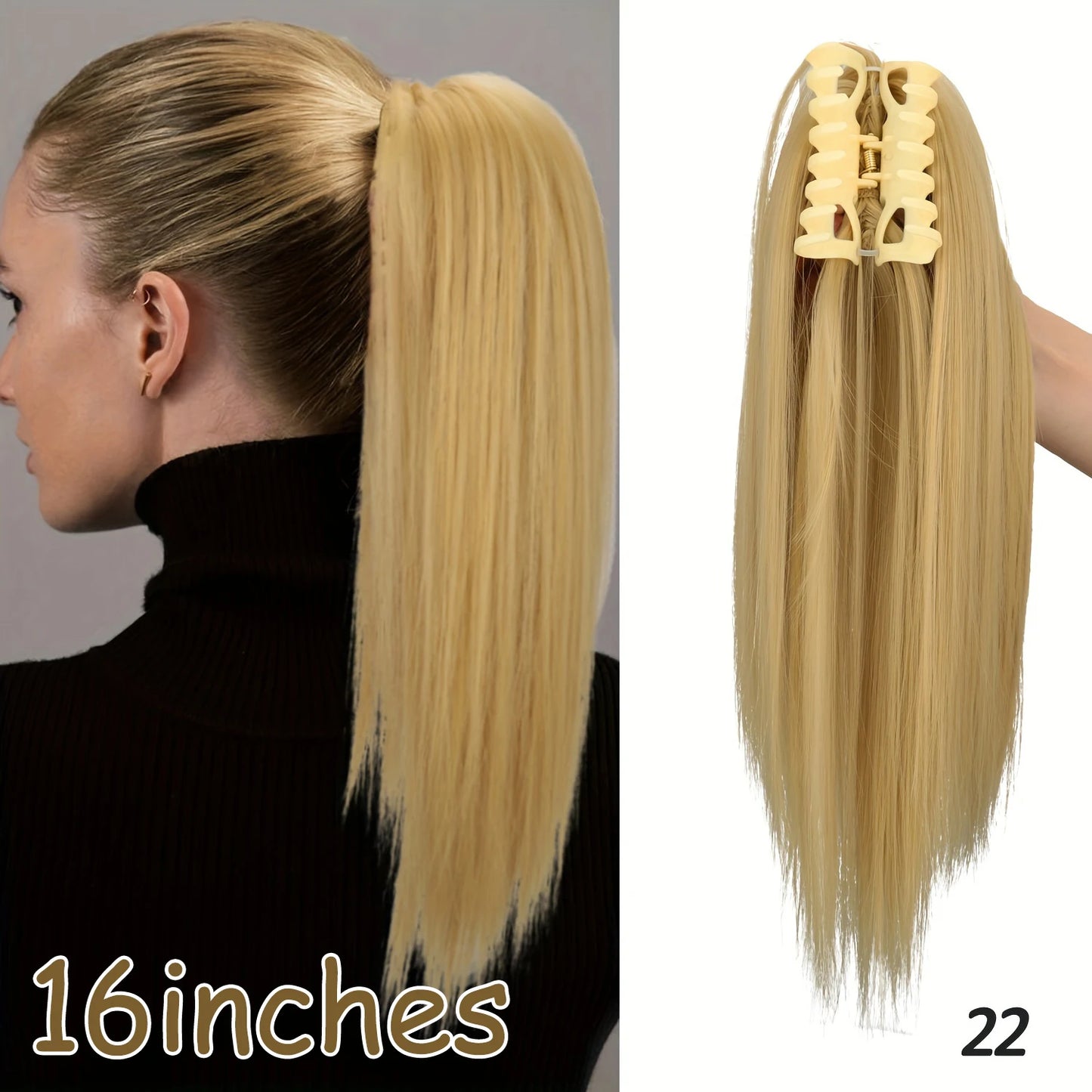 NEW  Synthetic Long Straight Wrap Around Clip In Ponytail Hair Extension Can Be Permed Heat Resistant Pony Tail Fake Hair