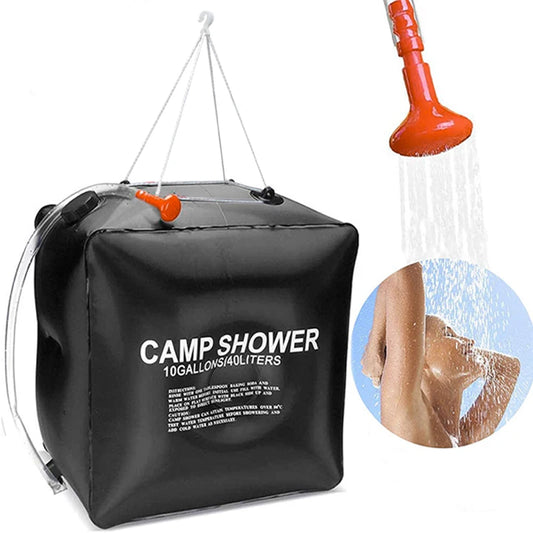 Water Bags Shower Head Solar Power Fast Heating Camping Shower Bag Camping Fishing Hiking Water Storage Bag Bathing Bag