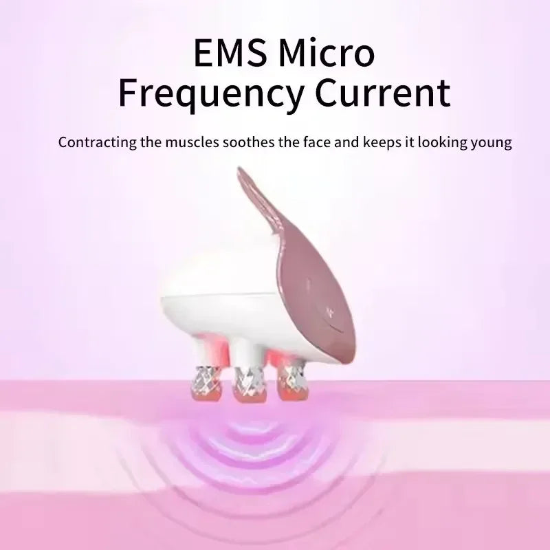 EMS 5 in 1 Facial Massager 4D Massage Head Home Use Facial Device Promote Face Cream Absorption 5 Light Color Modes Beauty Tools Women Skin Care Supplies