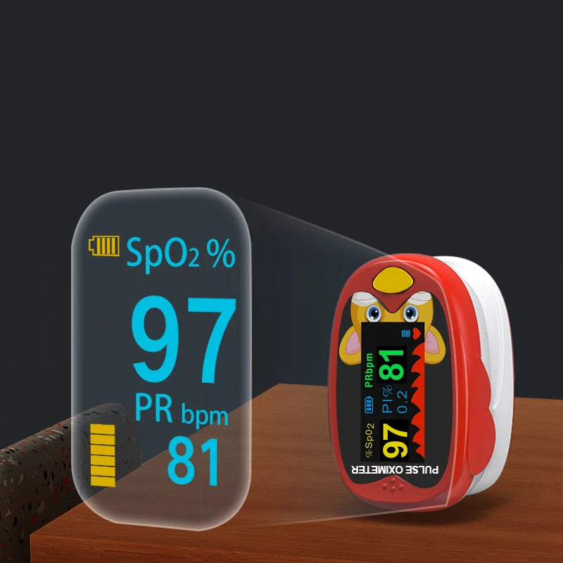 2 PCS Set USB Kids Infant Finger Oximeter Or Non Contact Infrared Forehead Thermometer Digital LCD Fever Detector Heart Rate SpO2 Electronic Monitor Medical Devices Health Care Supplies.
