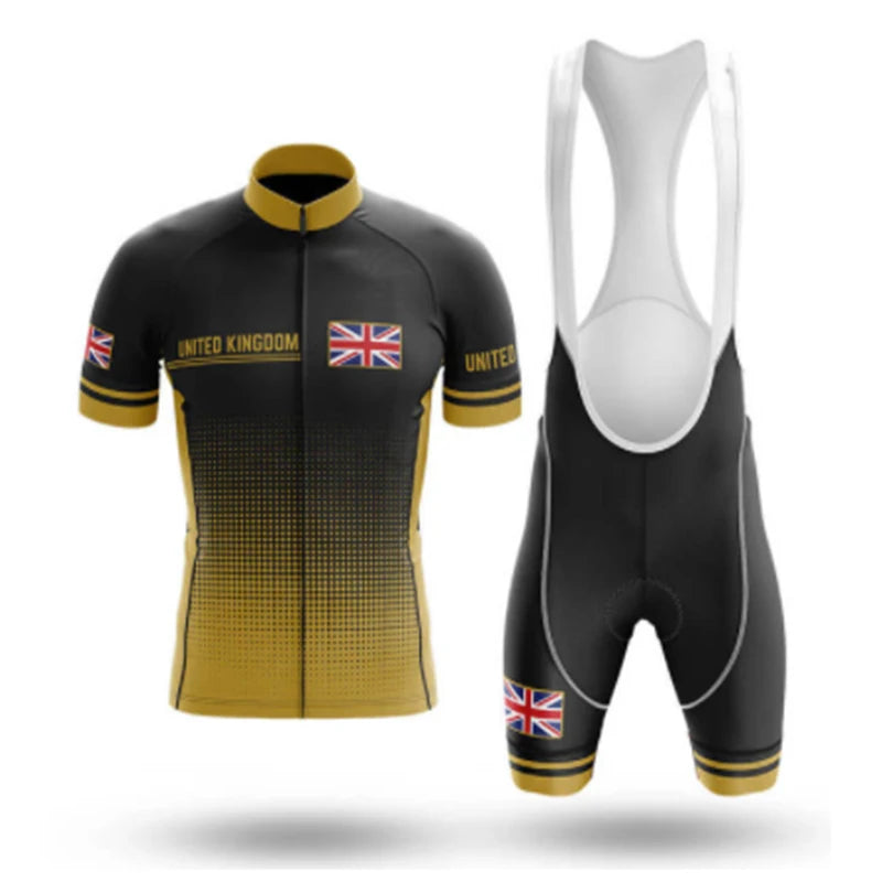 England Bike Team Summer New Short Sleeve Quick Dry Cycling Jersey Set MTB Sport  Clothing Men Bike Wear Ropa Ciclismo