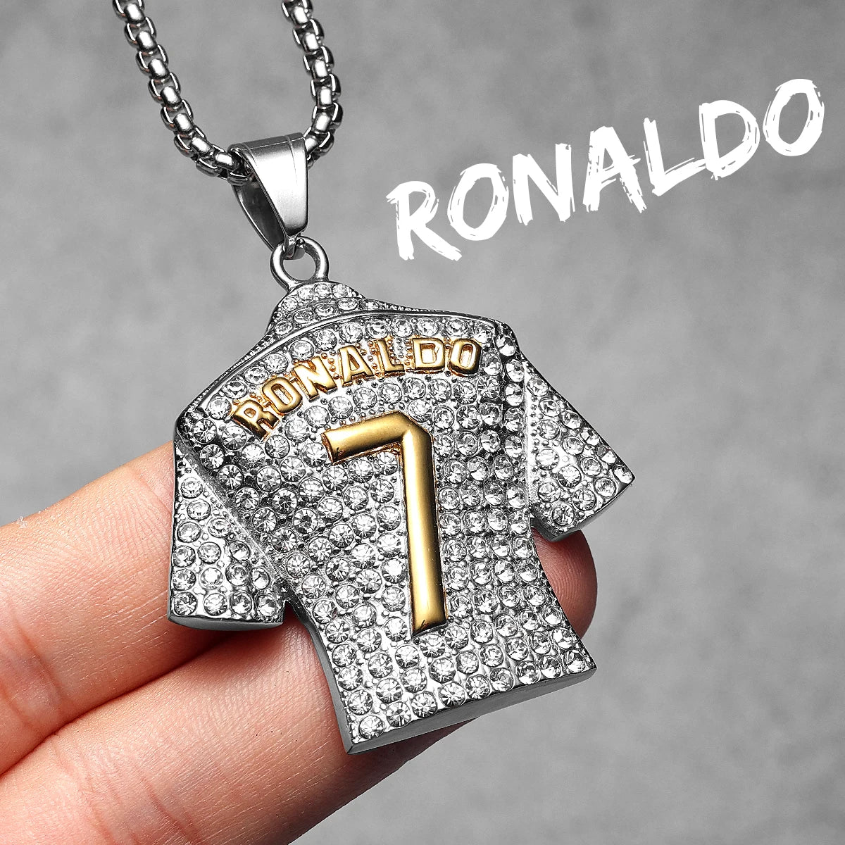 Messi Cristiano Ronaldo Neymar Mbappé Haaland Football Jersey Man Necklaces + Chain Stainless Steel Pendant Chain Jewelry Gifts