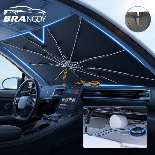 NEW!!!! Upgraded Car Windshield Sun Shade Umbrella Foldable Car Sunshade Front Window Cover for UV Ray Block & Sun Heat Protection