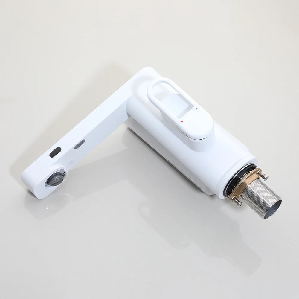 2 In 1 Set Bathroom Basin Sensor Faucet With Foam Soap Dispenser Deck Mounted Single Hole Touch Free Hot Cold Water Outlet Mixer Taps Home Bathroom Kitchen Accessories