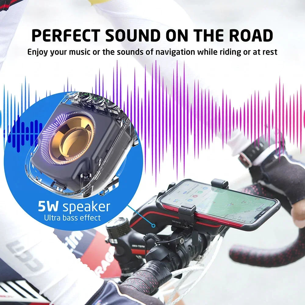 NEW!!!! 10 in 1 Waterproof Bicycle Bluetooth Speaker Multifunctional 5W Portable Wireless Sound Box for MTB Bike with Light Power Bank