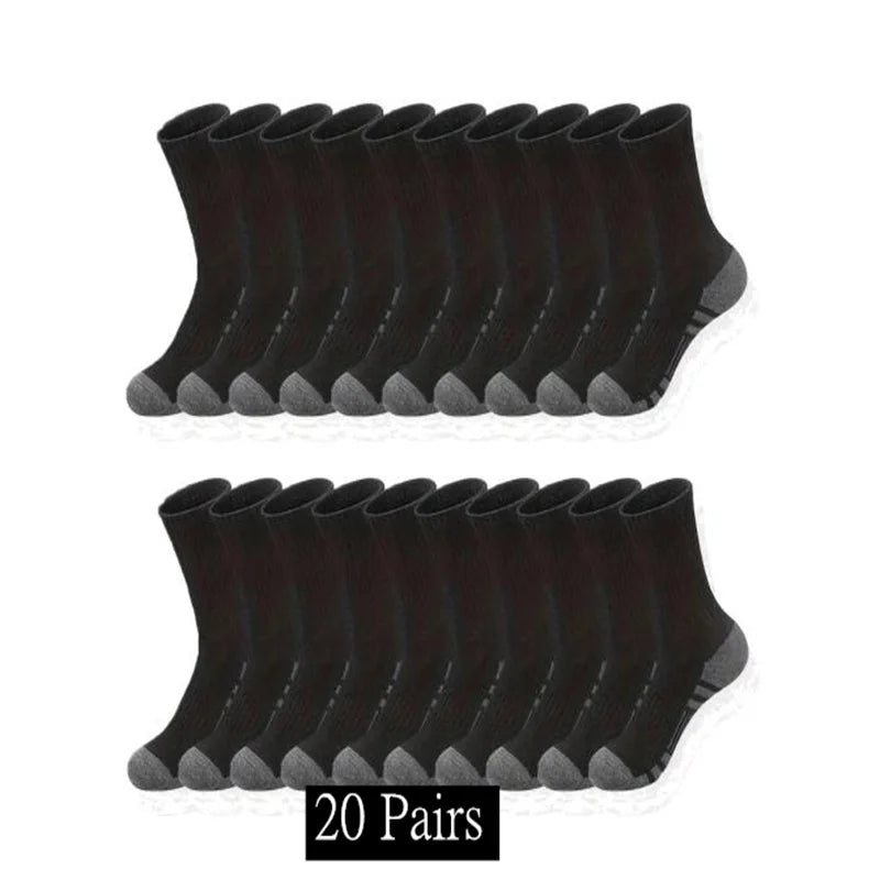 NEW 10/20/30 Pairs Women Men's Classic Crew Cycling Socks Unisex Sports Socks for Men Running Basketball Anti-Slip Outdoor Breathable Socks Sports Apparel Accessories