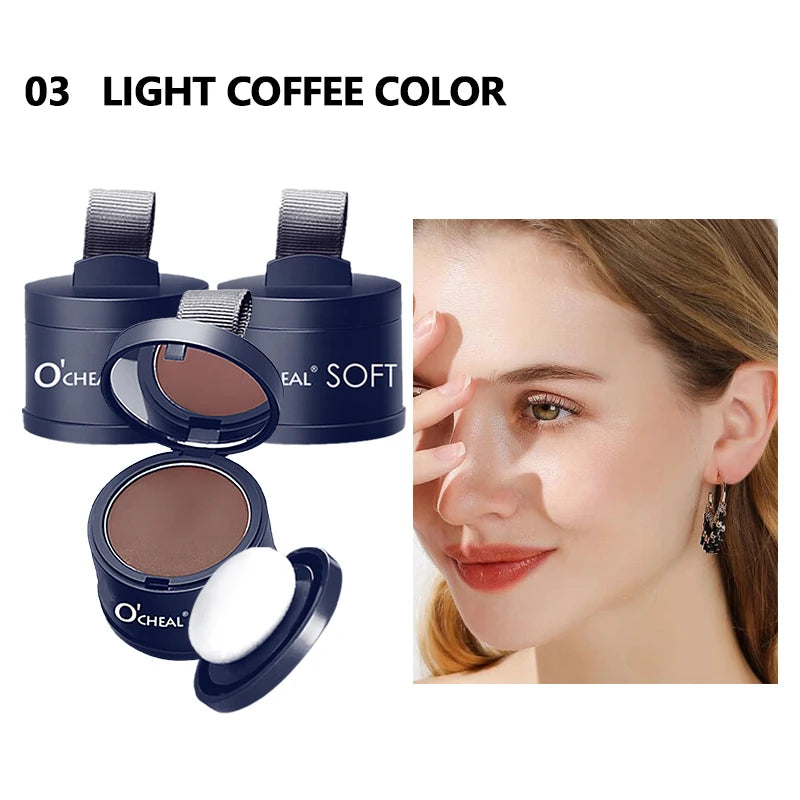 NEW 3 PCS Set Korean Hairline Fluffy Light Coffee Powder Repair Volume Powder Shadow Hair Concealer Coverage Fill Forehead Hairline Women Men Hair Care Accessories
