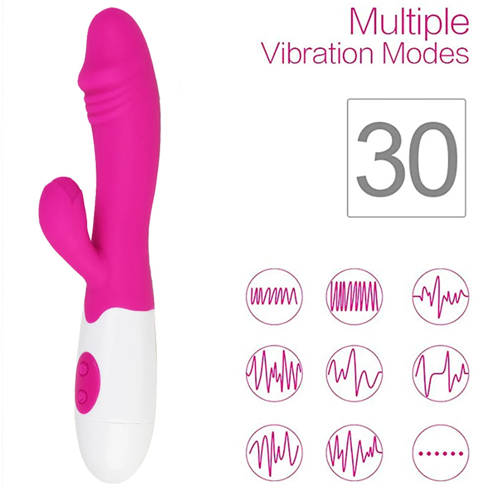 Rabbit Vibrator for Women Clitoris Stimulator Vagina Massage Powerful G Spot Silicone Dildo Female Sex Toys Adults Goods