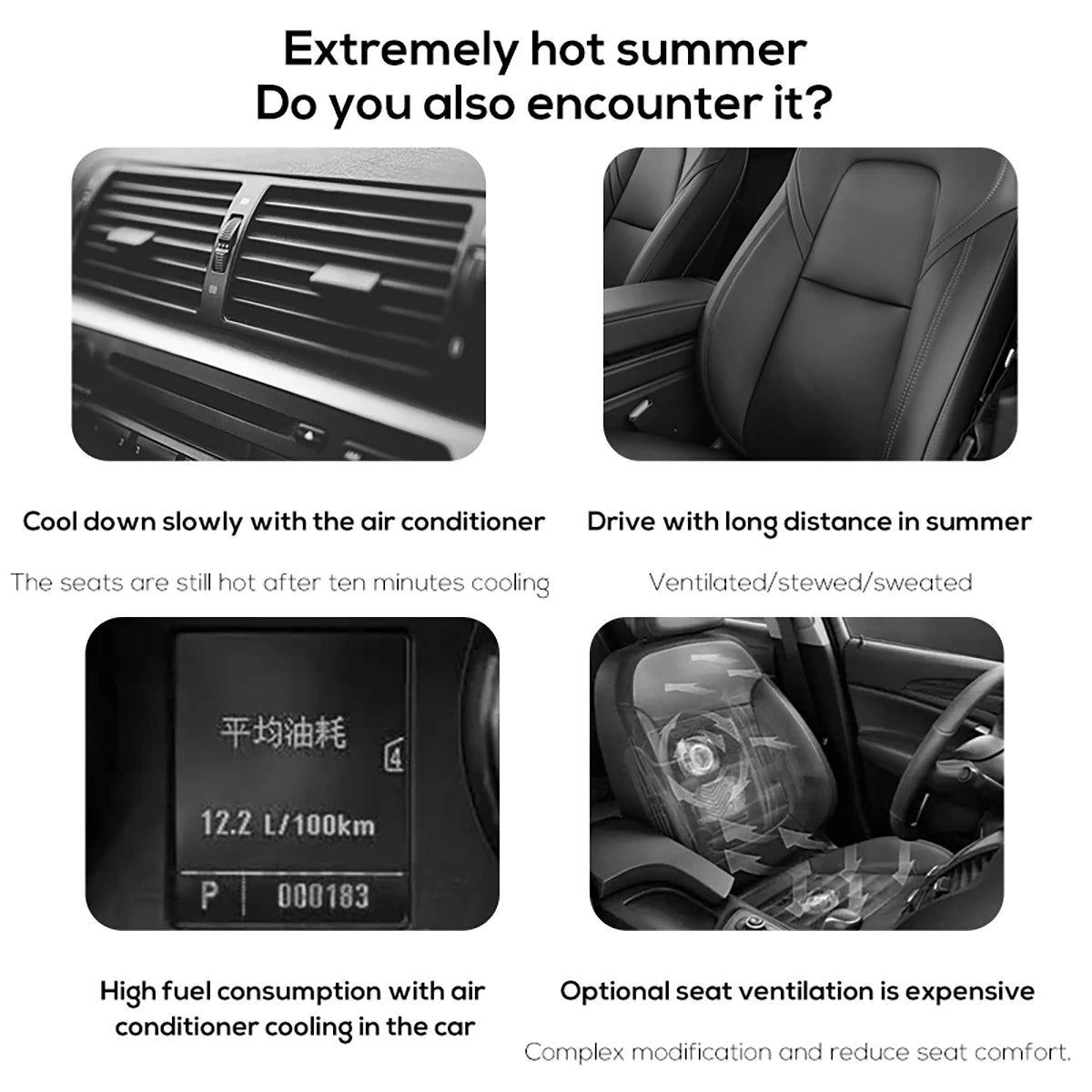 NEW Portable Vehicle Car Truck Seat Headrest Electric Cooling Fan USB Rechargeable Air Conditioner Fan for Rear Backrest Seat Cushion Auto Interior Accessories.
