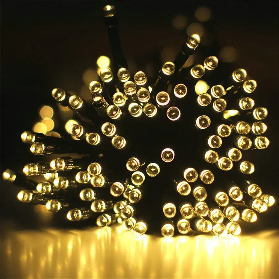 NEW Arrivals Green Wire String Lights Outdoor 20M 50M 100M Plug in Christmas Garland Light Waterproof LED Fairy Light 8 Modes for Tree Decor Christmas New Year Eve Accessories Supplies