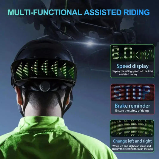 NEW USB 5V/2A Night Cycling Bike Helmet Tail Light LED Helmet Screen with Turn Signals Speedometer Programmable APP Patterns Display Bicycle Safety Accessories Sports Supplies