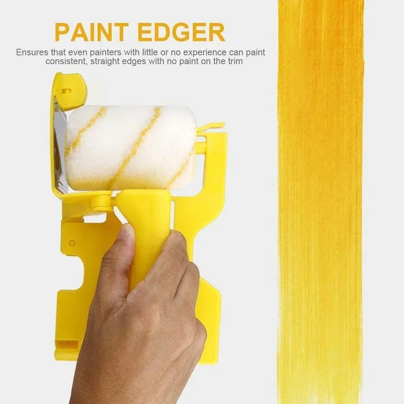NEW 1 Bracket x 2 Rollers x 2 Brushes Set Multifunctional Clean-Cut Paint Edger Roller Brush Household Home Wall Ceilings Decorative Painting Tools Kit with Rod and Tray