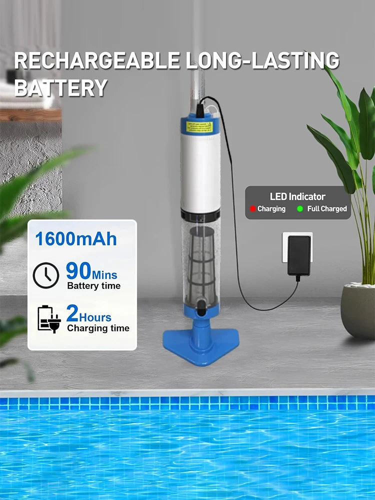 NEW 3 in 1 Set Professional Cordless Rechargeable Water Pool Vacuum Cleaner Handheld Pool Cleaner Suitable For Spa Center Bathtub Sand Debris Home Cleaning Supplies