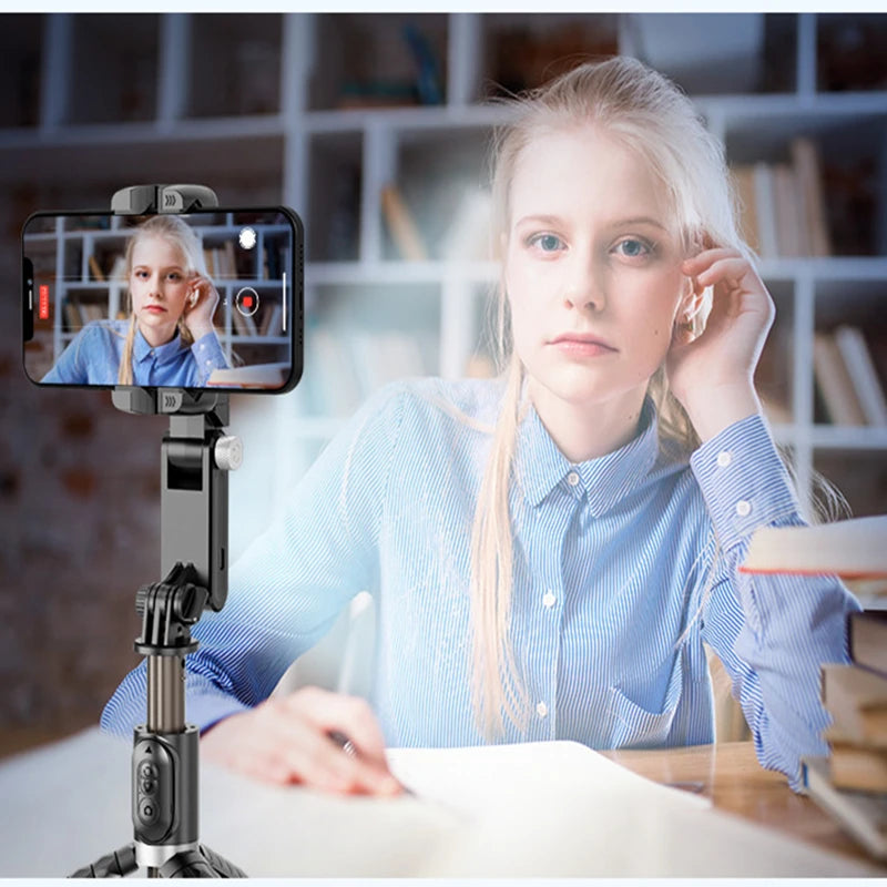 360 Rotation Following Shooting Mode Gimbal Stabilizer Selfie Stick Tripod gimbal For iPhone Phone Smartphone live photography