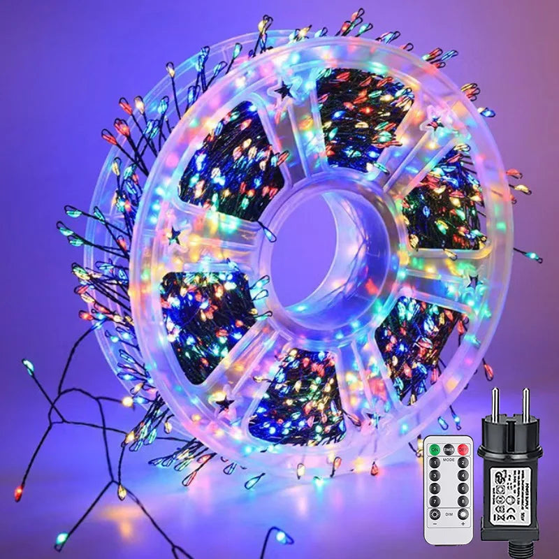 NEW Arrivals 50/75M Led String Lights Outdoor Firecracker Fairy Light String EU DC Power Copper Wire Lights for Wedding Christmas Tree Decor Lamp