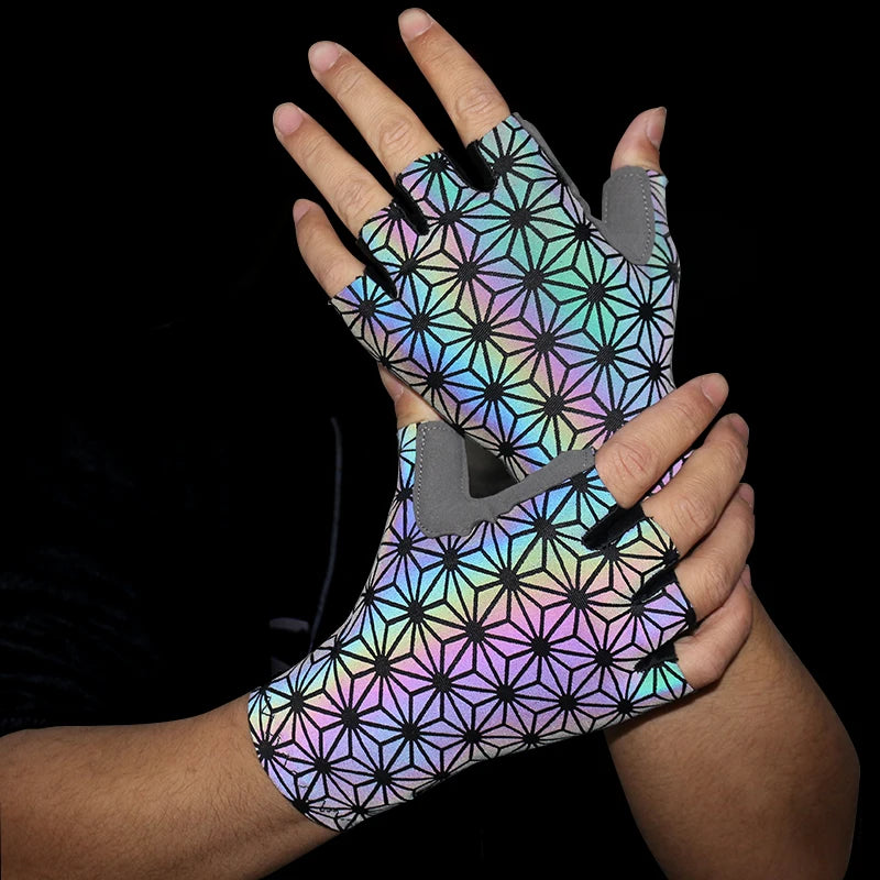 NEW Arrivals Sports Luminous Cycling Gloves Men and Women Outdoor Sports Luminous Bike Gloves Running Night Walking Hiking Glowing Gloves