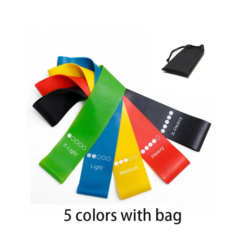 NEW Arrivals 5 PCS Set with Bag TPE Resistance Bands Fitness Set Rubber Loop Bands Strength Training Workout Expander Yoga Gym Equipment Elastic Rubber Loop Outdoor Home Gym Accessories